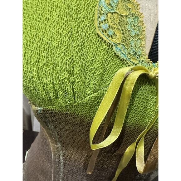 Ann Ferriday Rare Dip Dyed Spider Mesh Boho Fairy Top S/M - Picture 5 of 6